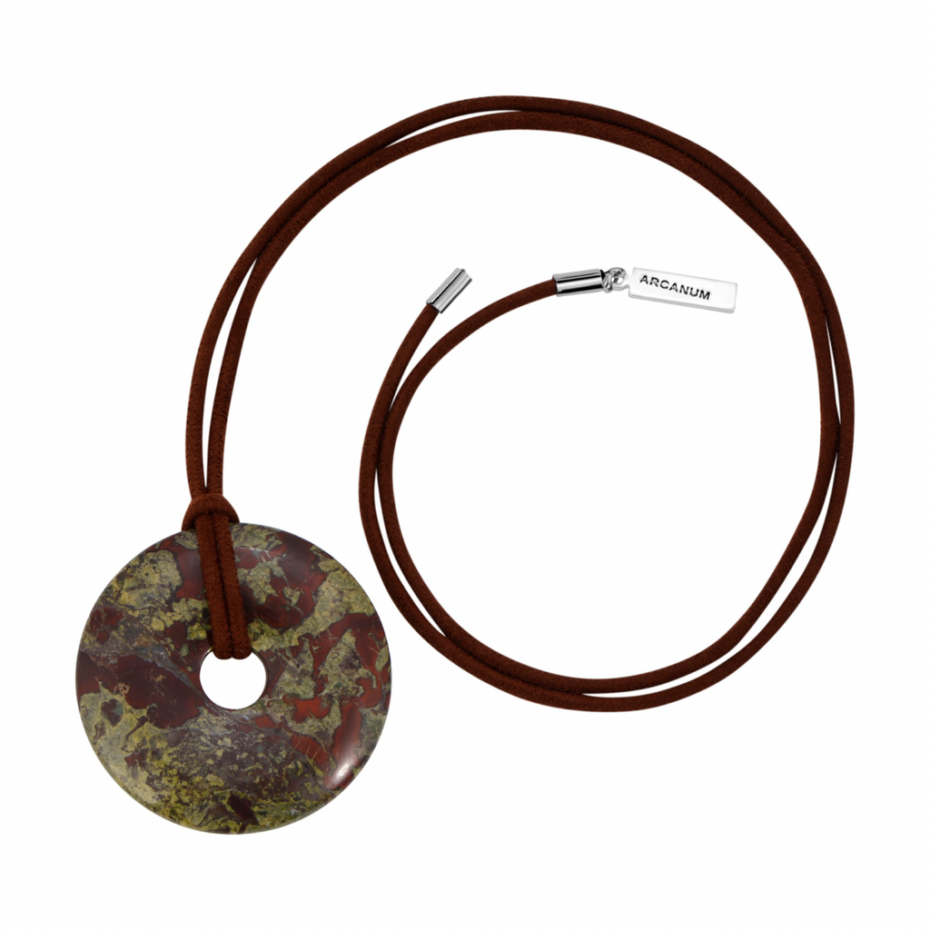 Donut Wrap Necklace - Dragons Blood Jasper