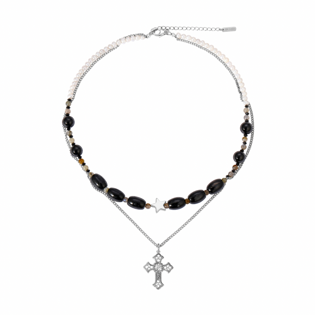 Mary Chain Necklace - Black Tourmaline, Hematite & Labradorite