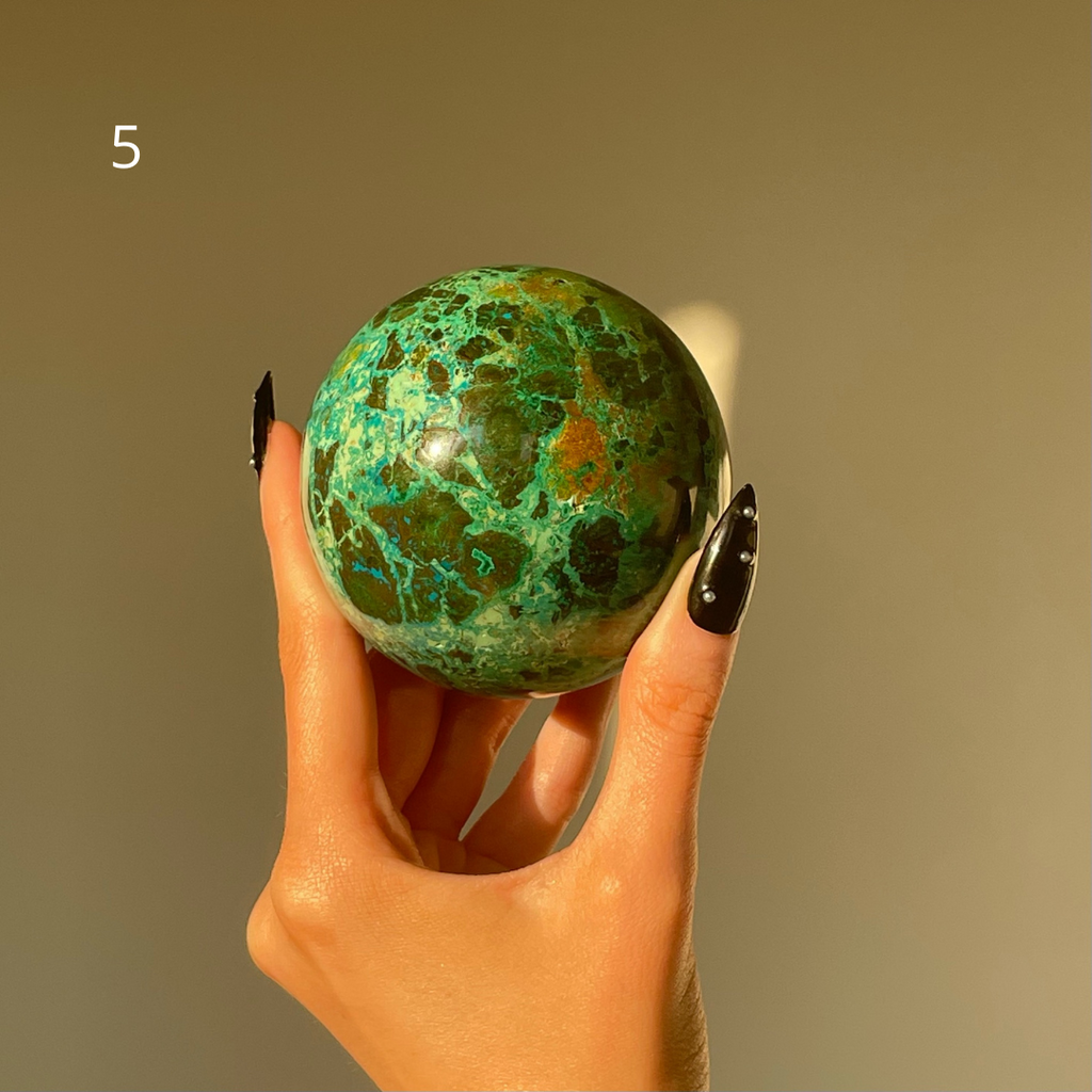 Chrysocolla with Malachite Spheres - Large