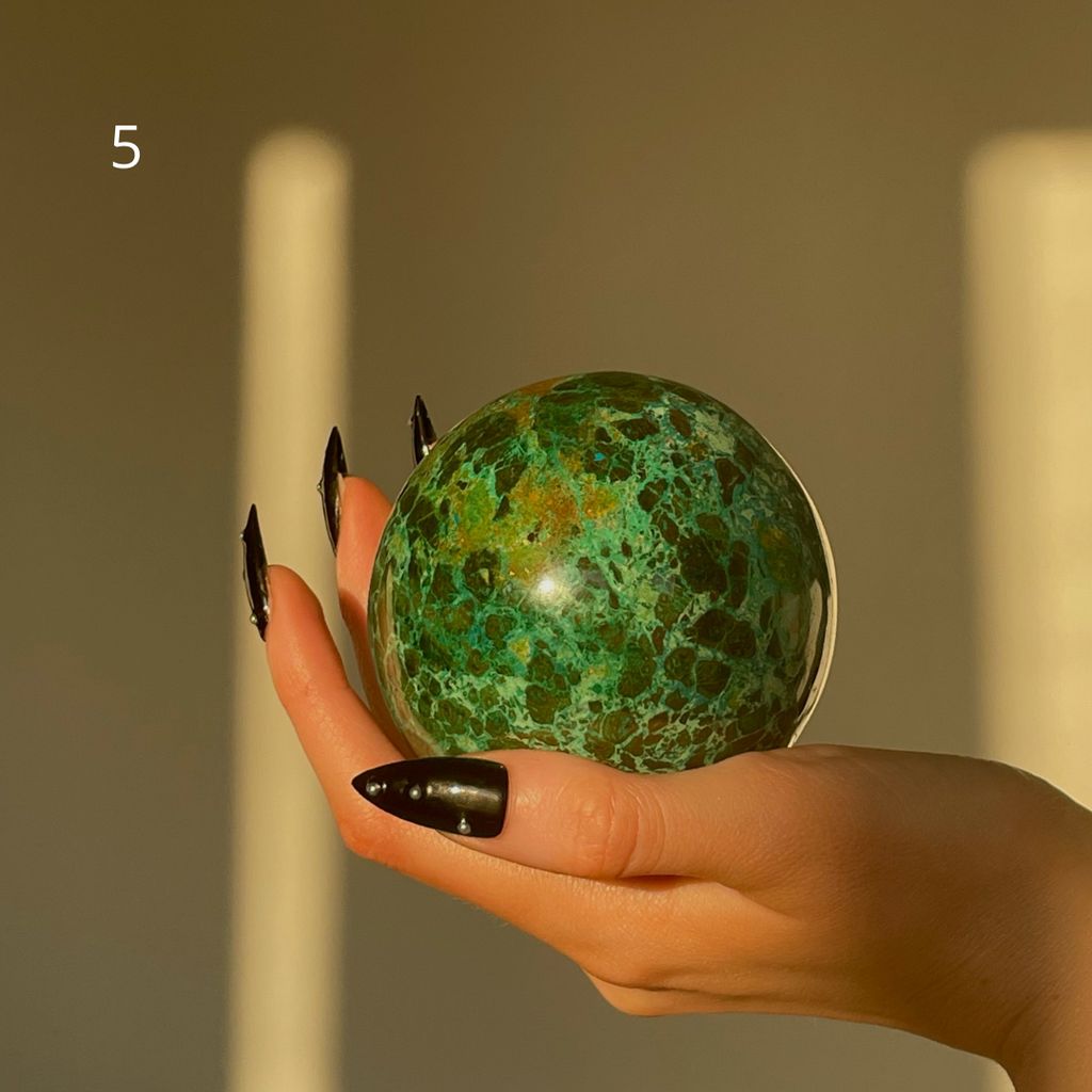 Chrysocolla with Malachite Spheres - Large