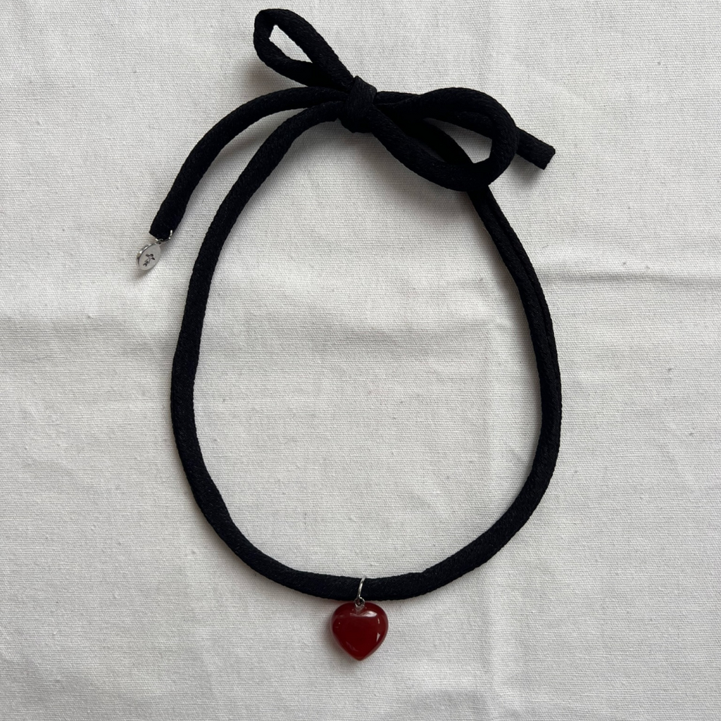 Kimono Wrap Necklace (Black) - Carnelian or Mahogany Obsidian