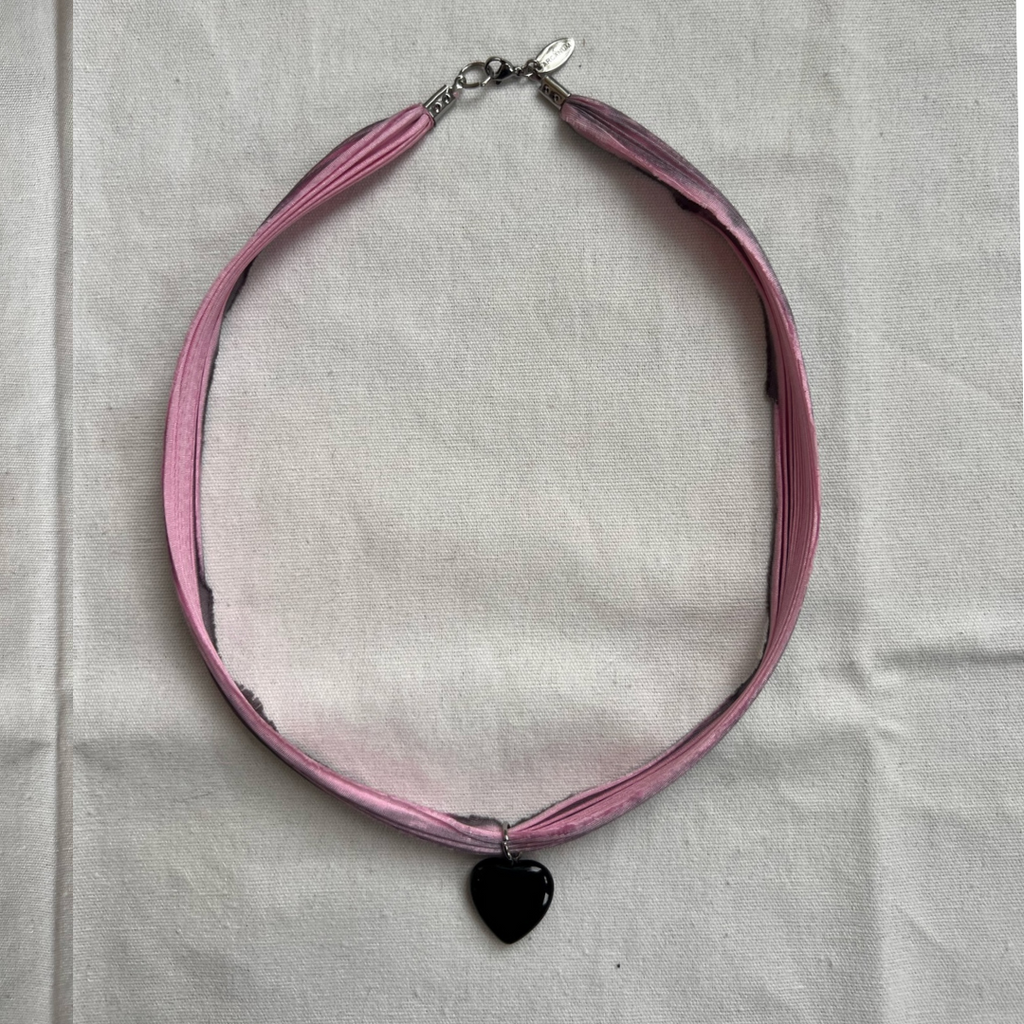 Shibori Necklace - Obsidian (Butterfly Wing)