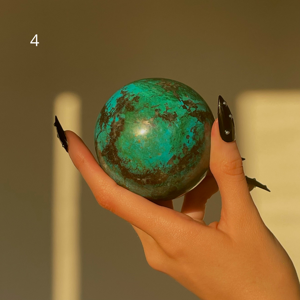 Chrysocolla with Malachite Spheres - Large