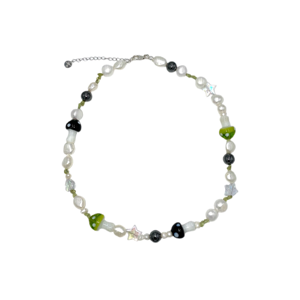 FOREST FAIRY Necklace - Hematite & Peridot